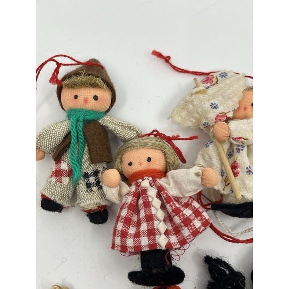 Mini Dutch? Ethnic Folk‎ Art Doll Ornaments 3" 8 Figures Hobby Horse Accessories - Picture 4 of 7